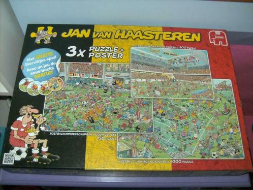 3 Puzzels jan van haasteren: voetbal., Hobby & Loisirs créatifs, Sport cérébral & Puzzles, Utilisé, Puzzle, 500 à 1500 pièces