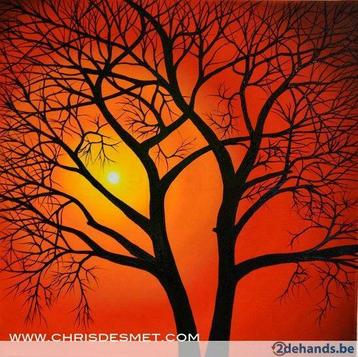 Moderne kleurrijke landschapsschilderijen olieverf beschikbaar voor biedingen