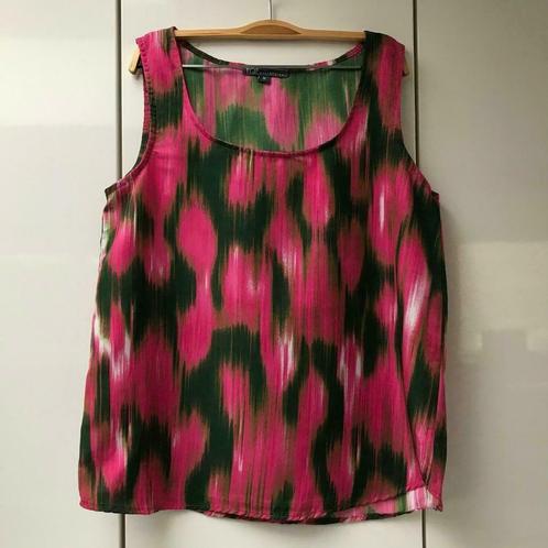 TQF Collection roze en groene tanktop - Maat M, Kleding | Dames, Topjes, Zo goed als nieuw, Maat 38/40 (M), Roze, Zonder mouw