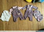 2 Ensembles 6 pièces salopette pantalon jumelles 1 mois orch, Enfants & Bébés, Fille, Utilisé, Enlèvement ou Envoi, Pantalon