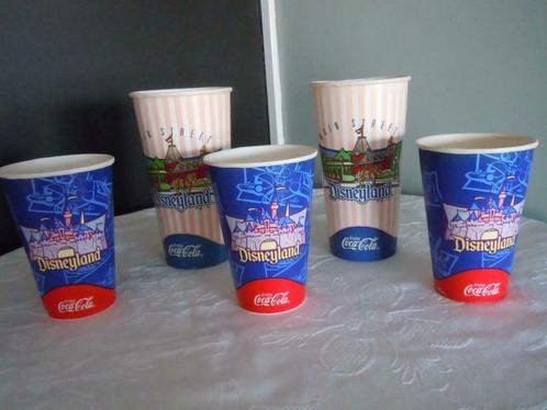 Gobelets en carton Disneyland USA 2000 Pub Coca-Cola 5 pièce, Collections, Disney, Utilisé, Sac, Valise ou Pochette, Autres personnages