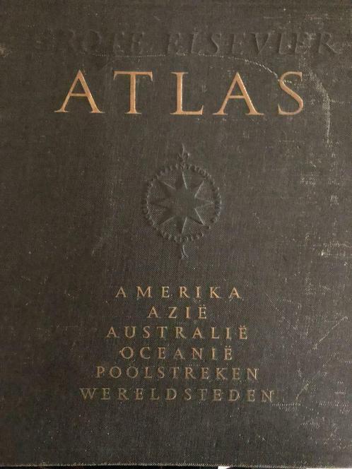 Grote atlas Elsevier 2 delen - 1950, Boeken, Atlassen en Landkaarten, Gelezen, Overige atlassen, Wereld, 1800 tot 2000, Ophalen of Verzenden