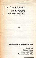 Pamflet: Y a-t-il une solution au problème de Bruxelles?,, 1960 tot 1980, Knipsel(s), Ophalen of Verzenden