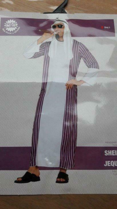 verkleed kleding sjeik arabier large, Kleding | Heren, Carnavalskleding en Feestkleding, Gedragen, Maat 52/54 (L), Ophalen of Verzenden