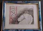 Litho 2 mannen 1977 door Maud Beckers, Antiek en Kunst, Verzenden