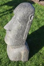 Statue ,buste moaï en pierre patinée (hauteur 1M), Jardin & Terrasse, Statues de jardin, Comme neuf, Bouddha, Enlèvement