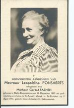 RP Leopoldine Ponsaerts 1893-1951, Verzamelen, Bidprentjes en Rouwkaarten, Verzenden, Rouwkaart