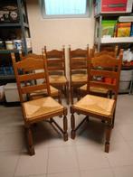 Eikenhouten stoelen, Huis en Inrichting, Stoelen, Vijf, Zes of meer stoelen, Riet of Rotan, Gebruikt, Bruin