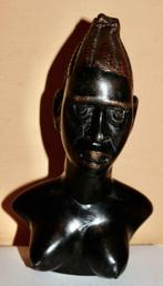 Statue africaine buste en ébène Congo, Antiquités & Art, Enlèvement ou Envoi