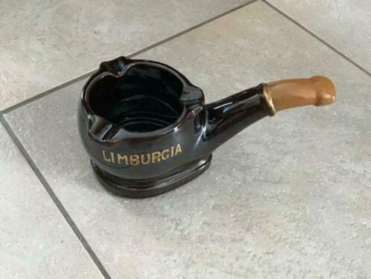 Asbak in pijpvorm /reklame "Limburgia ", Verzamelen, Rookartikelen, Aanstekers en Luciferdoosjes, Gebruikt, Asbak, Ophalen of Verzenden