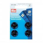 4 boutons pression noir 17 mm en laiton inoxydable 341254, Enlèvement ou Envoi, Neuf