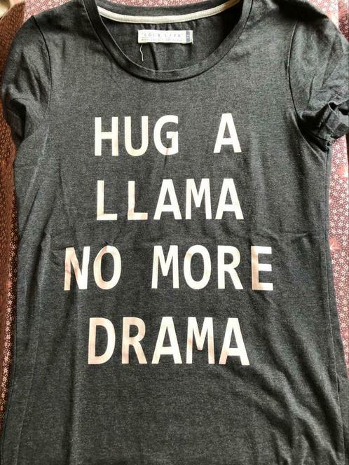 T-shirt Hug a Llama - Lola & Liza. Maat XS, Vêtements | Femmes, T-shirts, Porté, Taille 34 (XS) ou plus petite, Gris, Manches courtes