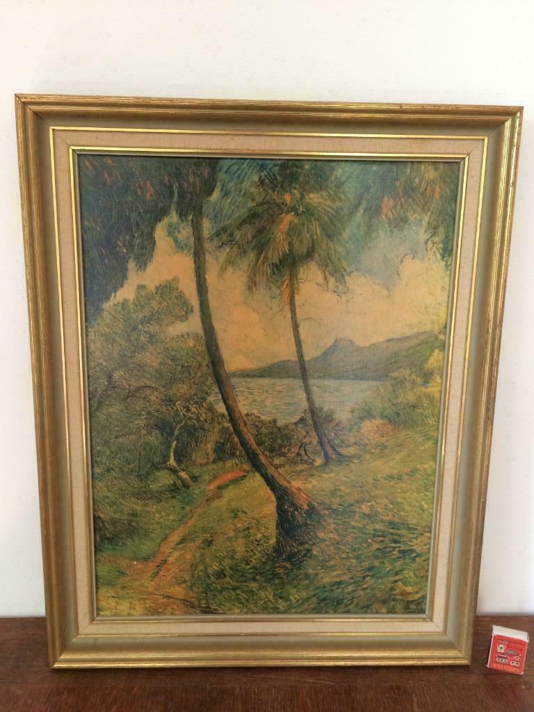 Charles Laval Paysage de Martinique 1887 tableau ancien, Enlèvement ou Envoi, Utilisé, Peinture, Moins de 50 cm