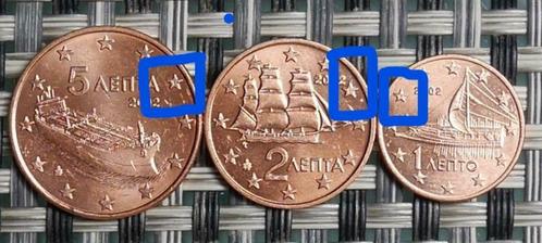 Lot 1.2.5 centimes Grece 2002  F frappees en France UNC, Timbres & Monnaies, Monnaies | Europe | Monnaies euro, Série, 1 centime