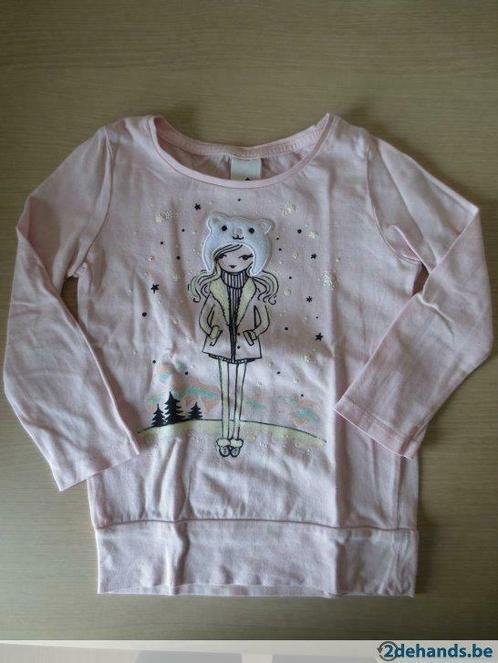 Meisje - maat 104 - zachte roze longsleeve C&A, Kinderen en Baby's, Kinderkleding | Maat 104, Gebruikt, Meisje, Shirt of Longsleeve