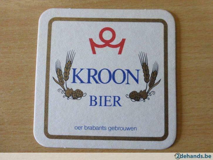 1 bierviltje kroon bier, Verzamelen, Biermerken, Gebruikt, Ophalen of Verzenden