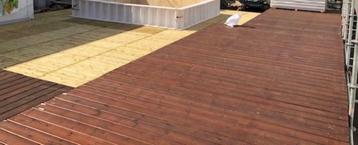 Terras vloer Vlonders Bankirai +-92M2, Enlèvement, Utilisé, Installation pour bar