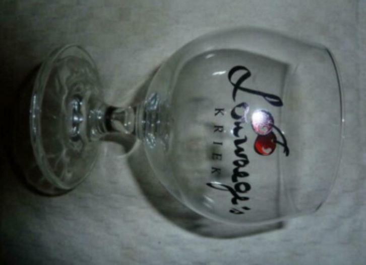 #L bier glas LOUWAEGE' S KRIEK brouwerij Louwaege Kortemark, Verzamelen, Glas en Drinkglazen, Nieuw, Bierglas, Ophalen of Verzenden