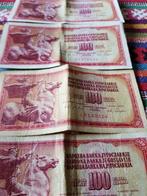 4 bankbiljetten Joegoslavië SFRJ 100 Dinara 1965 en 1978, Ophalen, Joegoslavië