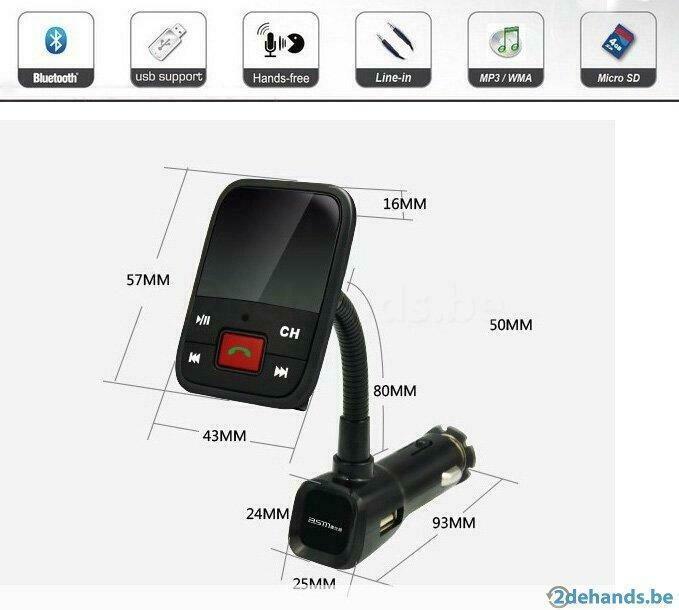 Nieuw: Bluetooth voor telefoon/USB/TF(sd)/line-in/  -toestel, Auto diversen, Carkits, Nieuw, Ophalen of Verzenden