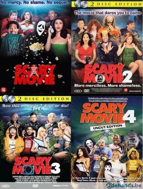 Scary Movie 1 / 2 / 3 / 4 - als lot en 8 GRATIS horror films, CD & DVD, DVD | Horreur, Enlèvement ou Envoi