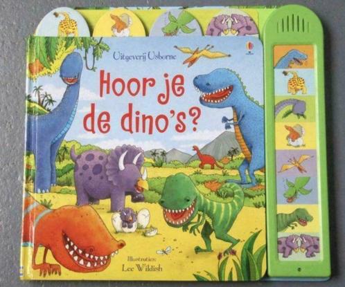 Boek Hoor je de dino's?, Boeken, Kinderboeken | Kleuters, Zo goed als nieuw, Non-fictie, Jongen of Meisje, Ophalen of Verzenden