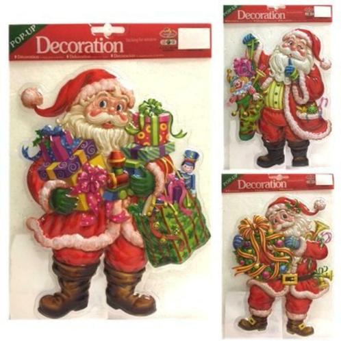 Kerst raamsticker 3D kerstman 25 cm, Diversen, Kerst, Nieuw, Ophalen of Verzenden