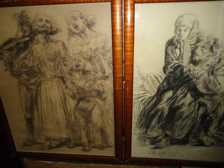 1928 Henri DE GROUX L'Antigone & Les chanteurs nomades Paris, Antiquités & Art, Art | Peinture | Classique, Enlèvement