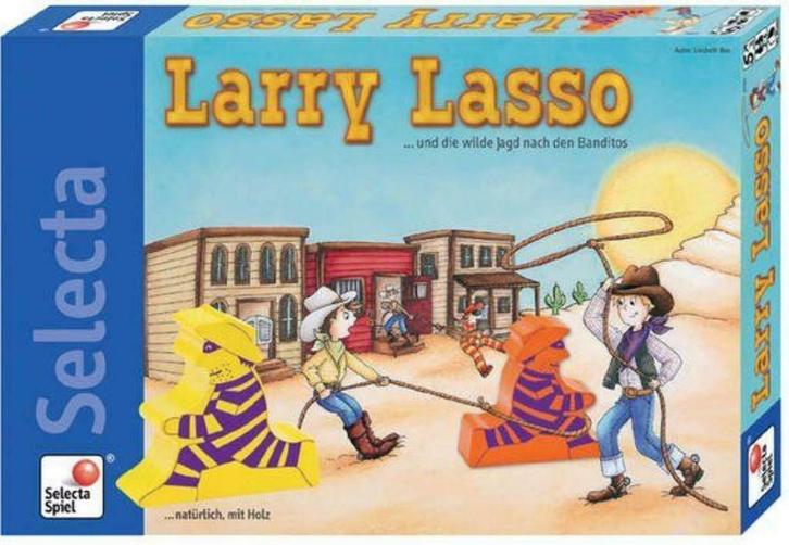 Larry Lasso - Selecta Games, Hobby en Vrije tijd, Gezelschapsspellen | Bordspellen, Nieuw, Een of twee spelers, Drie of vier spelers