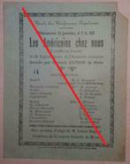 Ticket Pièce de théâtre « Les Américains chez nous » Dour, Knipsel(s), Ophalen of Verzenden, 1920 tot 1940