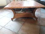 Rotan woonkamertafel, Ophalen, Gebruikt, 50 tot 100 cm, Vierkant