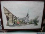 village de Lessive (Ardennes) aquarelle, Antiquités & Art, Enlèvement ou Envoi