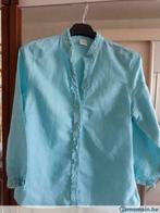 licht turquoise linnen en katoenen blouse jasje blouse 42, Kleding | Dames, Blouses en Tunieken, Gedragen