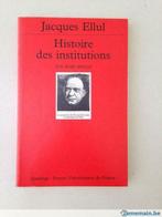 Histoire des Institutions en 3 Tomes - Jacques Ellul, Livres, Histoire nationale, Enlèvement ou Envoi, Neuf