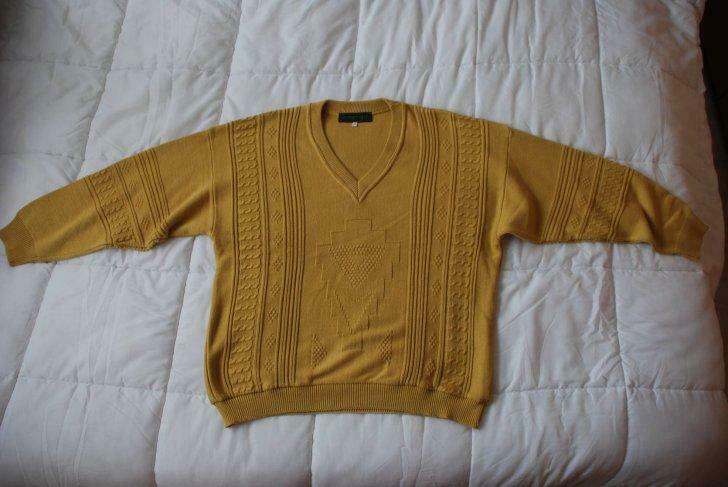 Pull homme - couleur jaune à la mode - taille L, Envoi, Porté, Taille 52/54 (L), Jaune