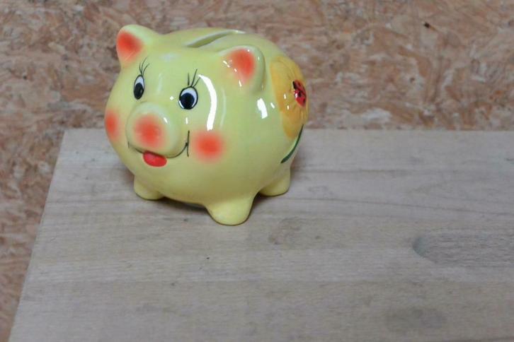 Geel stenen spaarvarken., Verzamelen, Spaarpotten, Nieuw, Dier, Steen, Aardewerk of Keramiek, Ophalen of Verzenden
