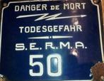 Emailplaat Danger De Mort, Todesgefahr S.E.R.M.A. 50, Ophalen of Verzenden
