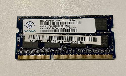 Mémoire RAM 2Go DDR3 1333MHz, Informatique & Logiciels, Mémoire RAM, Comme neuf, 2 GB, DDR3