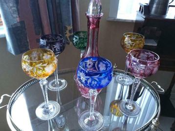 ② Kristal gekleurde glazen — Antiek | Glaswerk en Kristal —