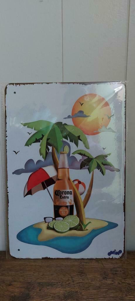 Metale  reclamebord Corona, Huis en Inrichting, Woonaccessoires | Wanddecoraties, Nieuw, Ophalen of Verzenden