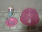 Potje, papfles en bord met lepel voor pop + fietszitje, Kinderen en Baby's, Ophalen of Verzenden, Zo goed als nieuw, Babypop
