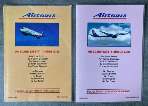 Safety cards Airtours A320/A321/B757/MD-83, Verzamelen, Luchtvaart en Vliegtuigspotten, Zo goed als nieuw, Ophalen of Verzenden