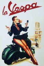 Publicité rétro sur laque VESPA F242, Antiquités & Art, Enlèvement ou Envoi