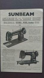 Oude reclame folder naaimachines SUNBEAM. Grand Bazar Gent, Ophalen of Verzenden, Zo goed als nieuw, Folder