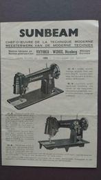 Ancien dépliant publicitaire machines à coudre SUNBEAM. Gran, Livres, Enlèvement ou Envoi, Comme neuf, Dépliant