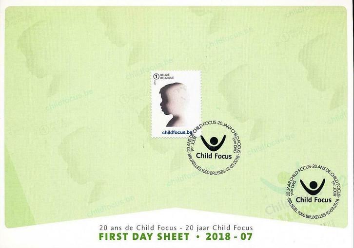 Année 2018 : FDS 2018-07 - 4775 - 20 ans de Child Focus, Postzegels en Munten, Postzegels | Europa | België, Ophalen of Verzenden