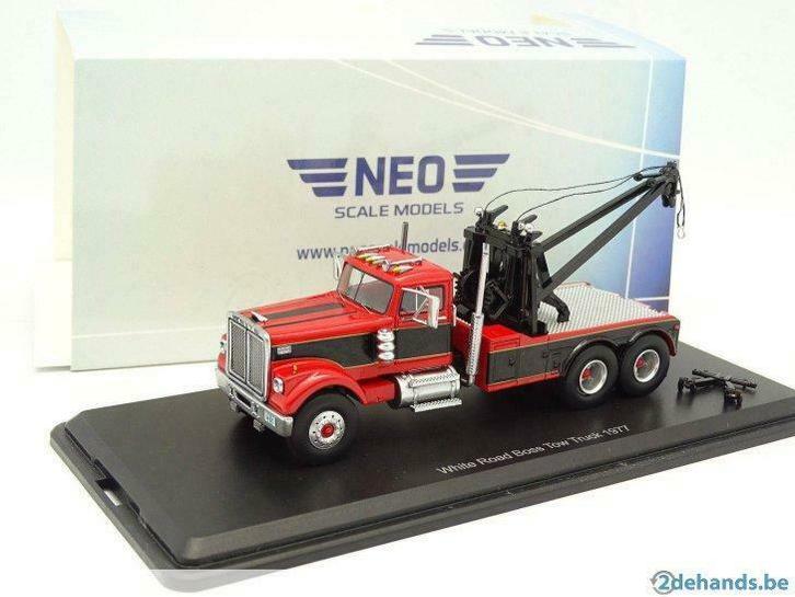 1:64 Neo White Road Boss 6x4 US Tow Truck 1977, Hobby & Loisirs créatifs, Modélisme | Voitures & Véhicules, Neuf, Camion, Enlèvement ou Envoi