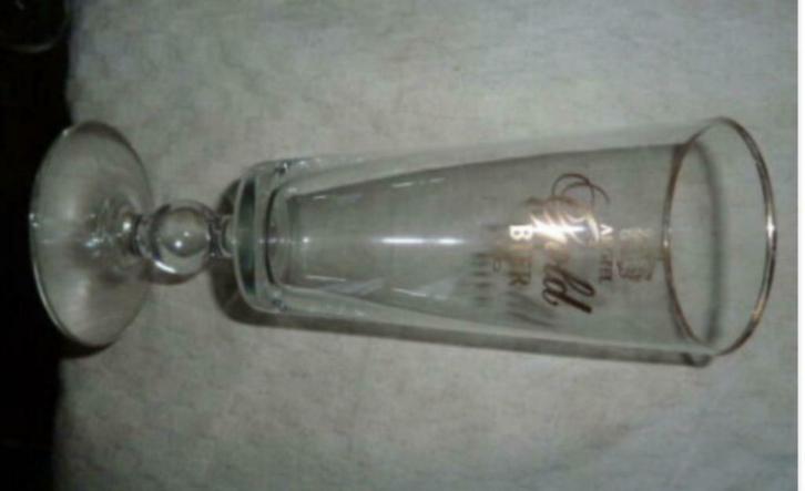 #C bier glas AMSTEL GOLD BIER, Collections, Verres & Petits Verres, Utilisé, Verre à bière, Enlèvement ou Envoi