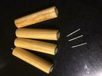Set van 4 ronde massieve hoge houten bedpoten + schroefbout, Gebruikt, Overige typen, Ophalen of Verzenden, 50 mm of meer