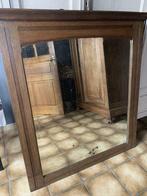 Ancien miroir cadre en chêne, miroir 79/90 et cadre 100/115, Antiek en Kunst, Rechthoekig, 100 tot 150 cm, 100 tot 150 cm